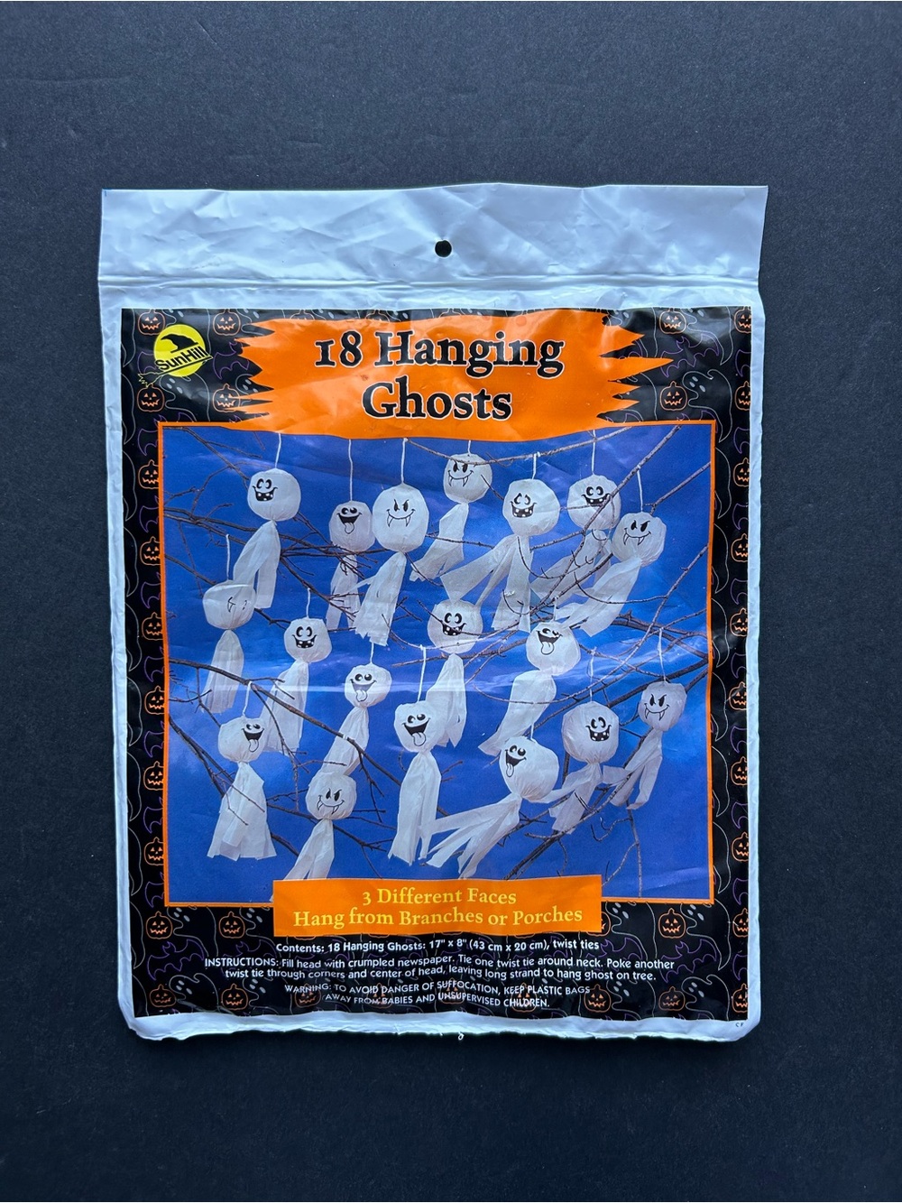 Vintage Halloween 1995 Hanging Ghosts NWT